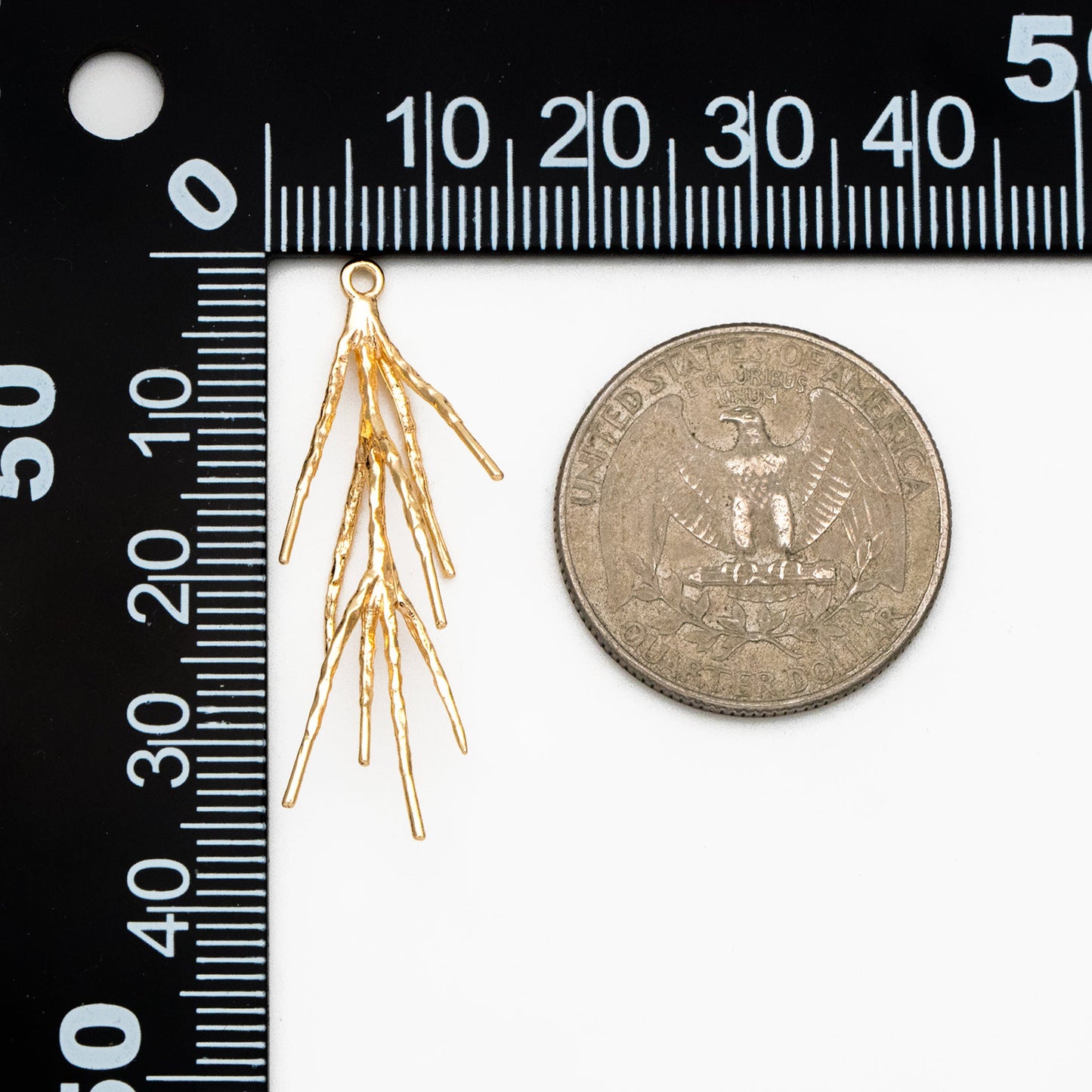 4pcs Gold Branch Charms, 18K Gold plated Brass Christmas Pendants, Jewelry Making, Diy Material, Jewelry Supplies (GB-2672-E)