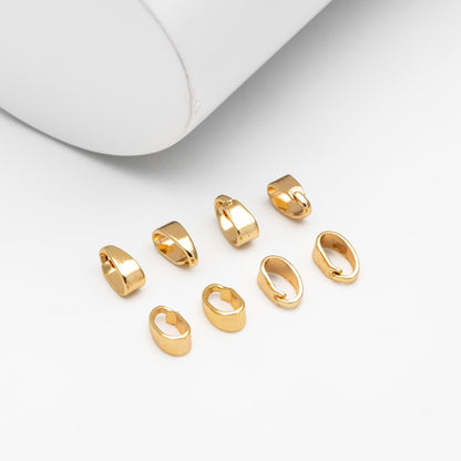 10pcs Gold/ Silver Snap Bail, Gold/ Rhodium Plated Bail, Gold Locket Bail, Bulk Gold Bail, Pendant Bails, Metal Bails (GB-1468-A)
