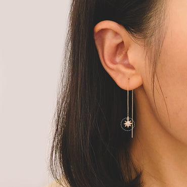 10pcs North Star Charm 7x8.5mm, CZ Pave Mini Star Pendant, Gold plated Brass (GB-924-E)