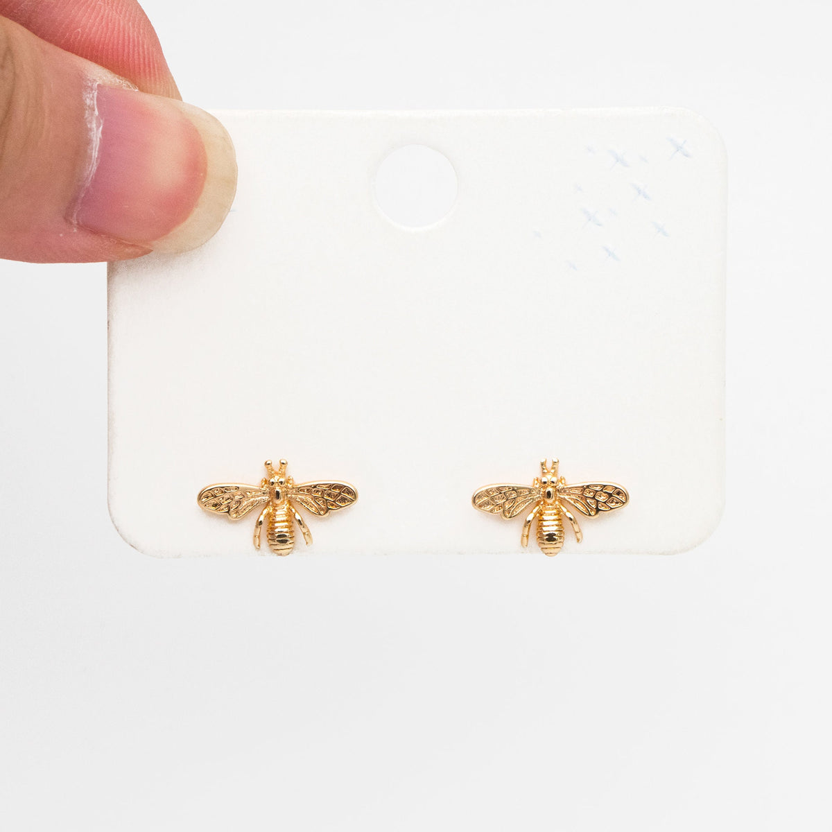 10pcs Gold/ Rhodium plated Brass Bee Ear Posts 14.5mm, Honeybee Stud Earrings (GB-516)
