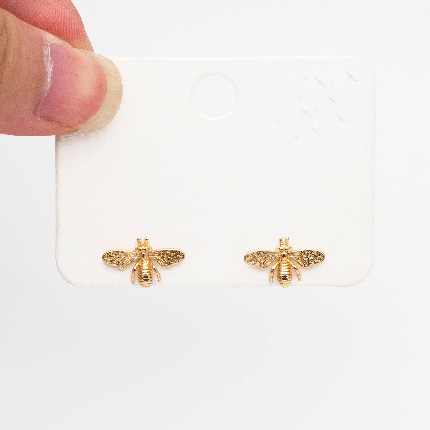 10pcs Gold/ Rhodium plated Brass Bee Ear Posts 14.5mm, Honeybee Stud Earrings (GB-516)