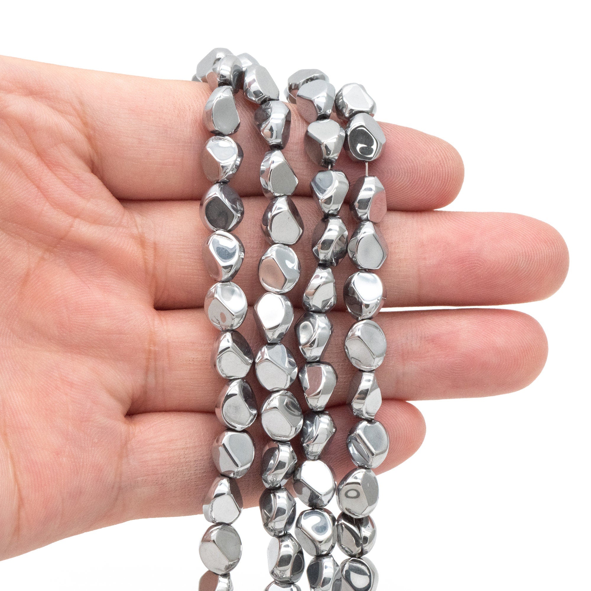 85pcs Faceted Glass Unique Beads, Stone Shaped Crystal beads 7mm, Multi Color (TS-129)