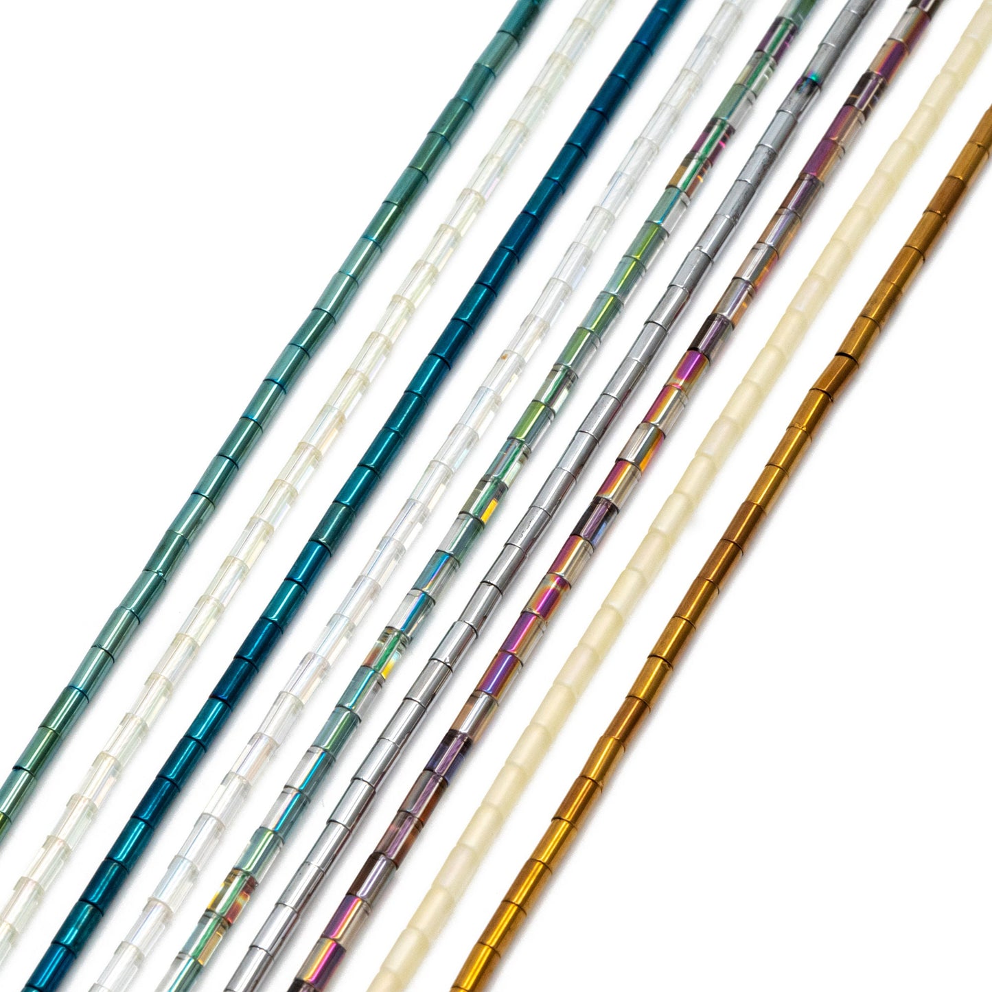 70pcs Sparkly Tube Glass beads 5x3mm, Crystal Stick beads, Multi Smooth Colors to Choose (TS-135)