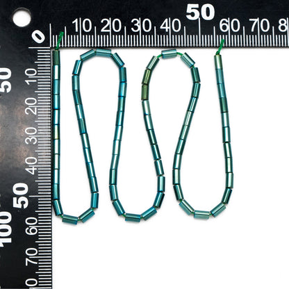 70pcs Sparkly Tube Glass beads 5x3mm, Crystal Stick beads, Multi Smooth Colors to Choose (TS-135)