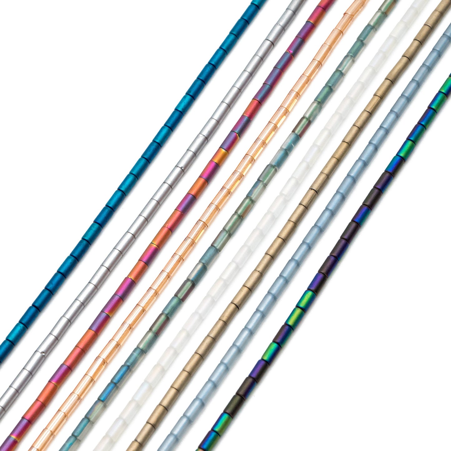 70pcs Frosted Tube Glass beads 5x3mm, Stick Crystal Beads, Multi Colors to Choose (TS-136)