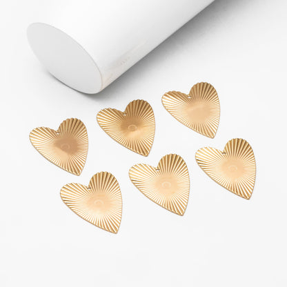 10pcs Gold Heart Charm Pendants, Earring Findings, Jewelry Making, Diy Material, Jewelry Supplies (GB-3976)