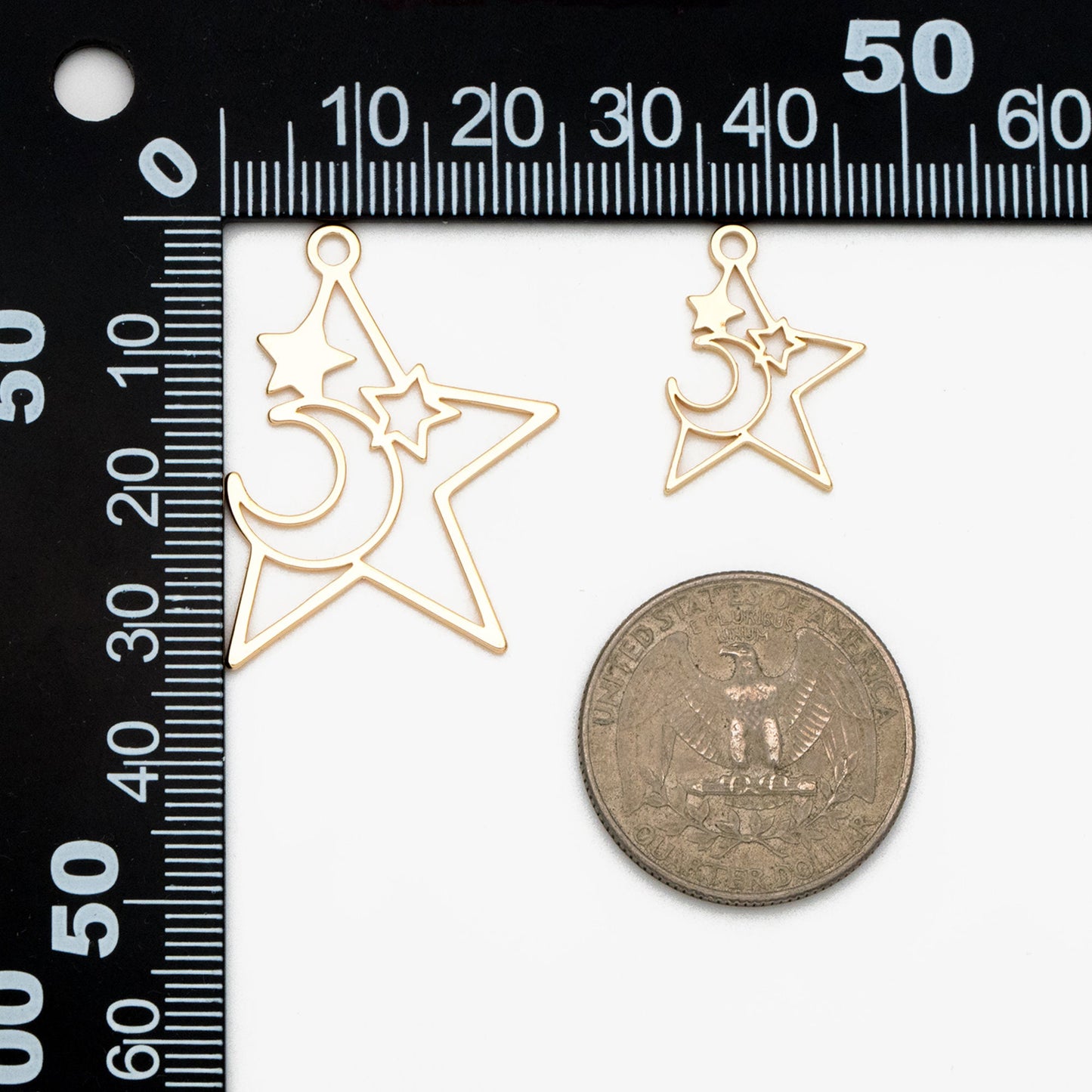 10pcs Gold Star Charm, Earring Findings, Jewelry Making, Diy Material, Jewelry Supplies (GB-2291)
