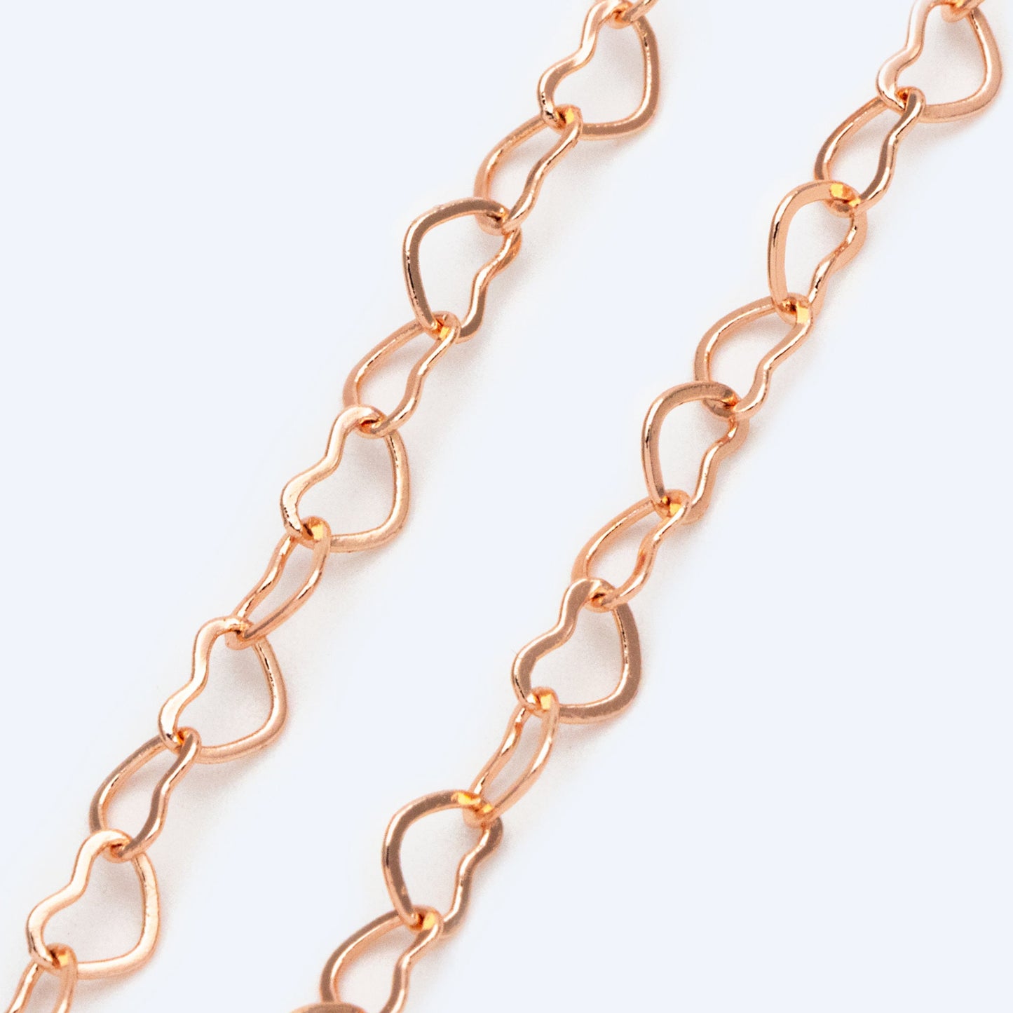 Gold/ Silver tone Heart Chains, Gold/ Rhodium/ Rose Gold plated Brass Designer Chain, 3.5mm Thin Decorative Chains (#LK-105)/ 1 Meter=3.3 ft