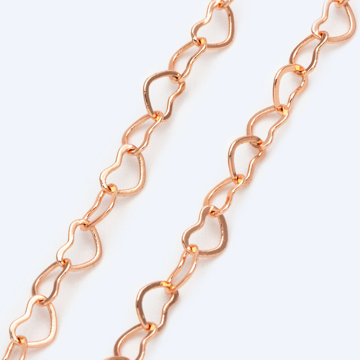 Gold/ Silver tone Heart Chains, Gold/ Rhodium/ Rose Gold plated Brass Designer Chain, Heart Decorative Chains (#LK-105-B)