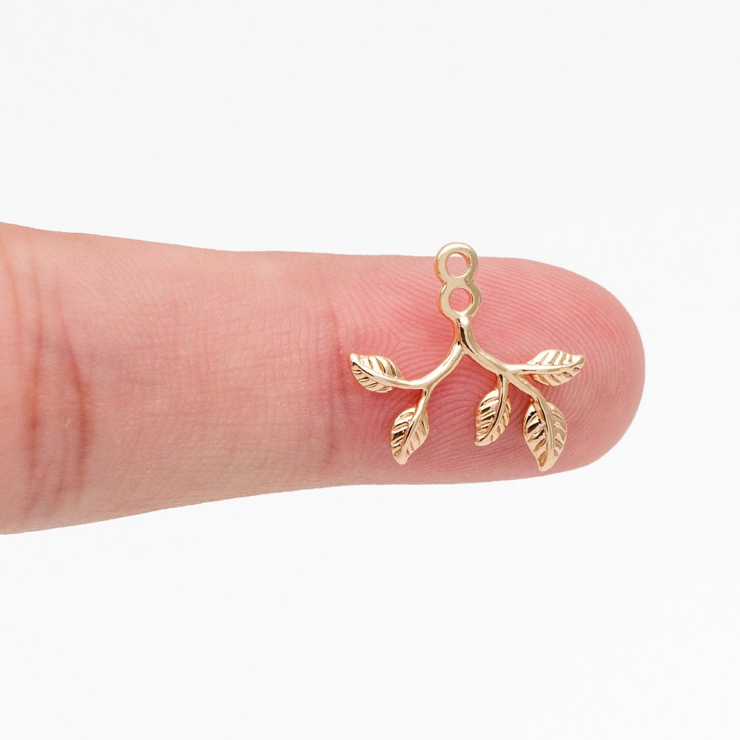 10pcs Gold Tiny Leaf Charm, Earring Findings, Jewelry Making, Diy Material, Jewelry Supplies (GB-3980)
