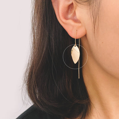 10pcs Gold/ Silver Leaf Charms, Gold/ Rhodium plated Brass, Twist Oval Pendants 23x11mm (GB-981)