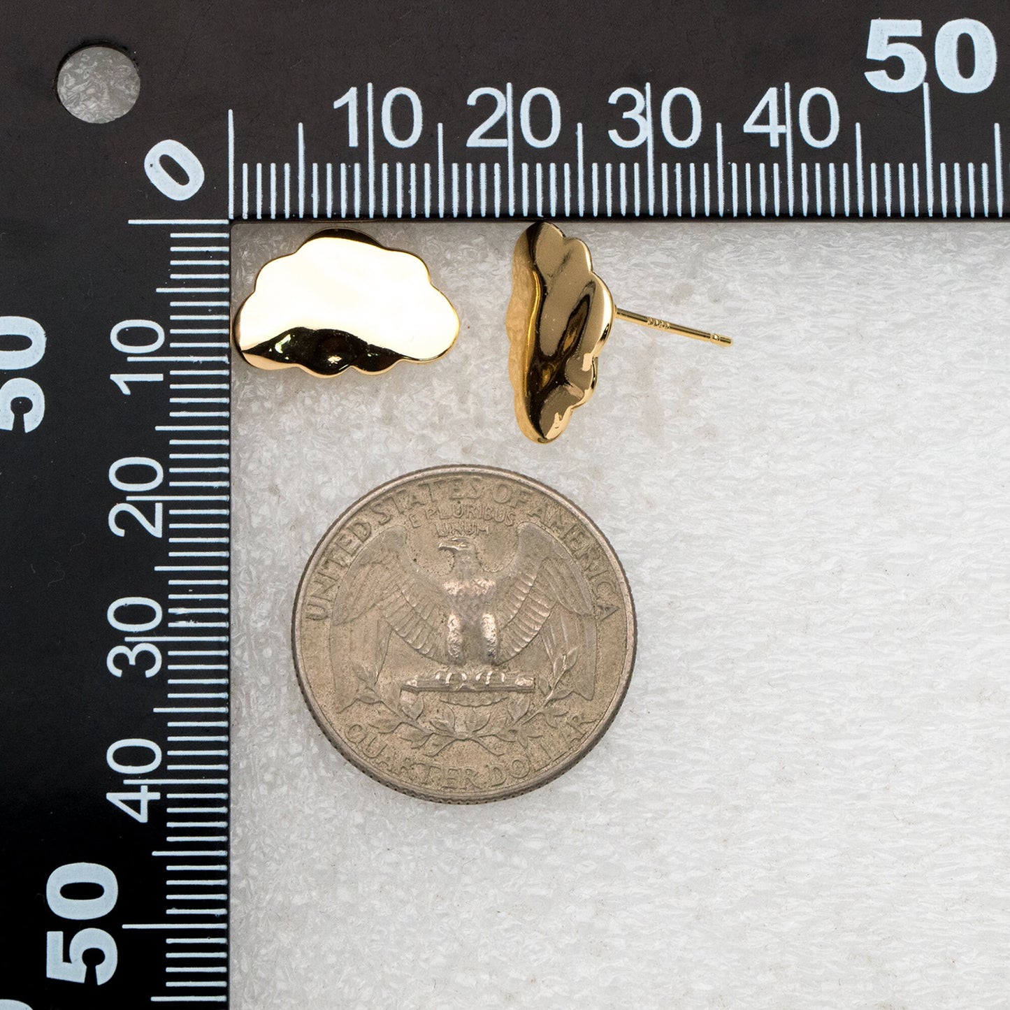 10pcs Gold Cloud Earrings, Stud Earring with loops, Gold plated Brass Ear Posts (#GB-3956)