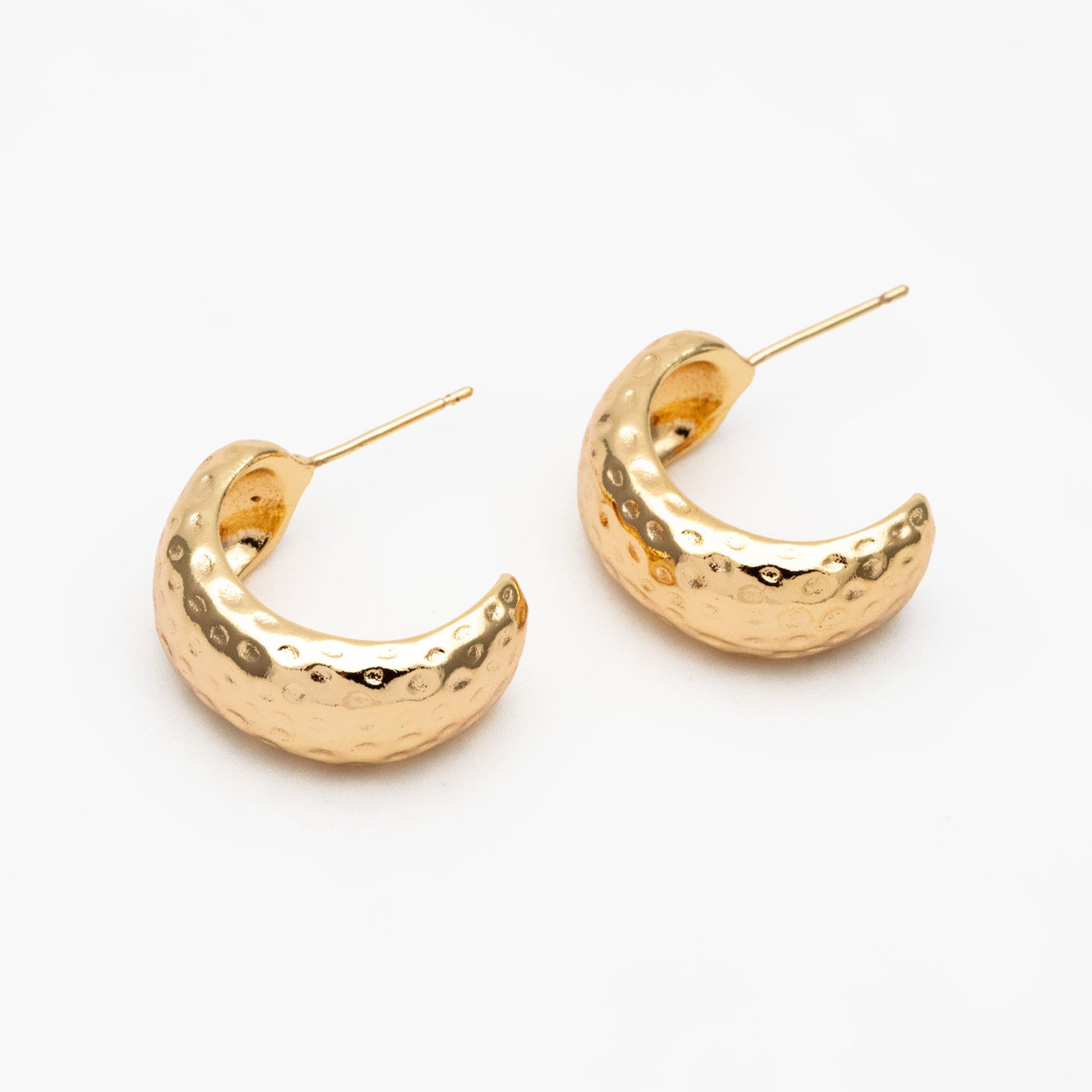 4pcs Gold/ Silver Minimalist C Shape Earring, 18K Gold/ Rhodium plated Brass Ear Posts, Stud Earrings (GB-3958)