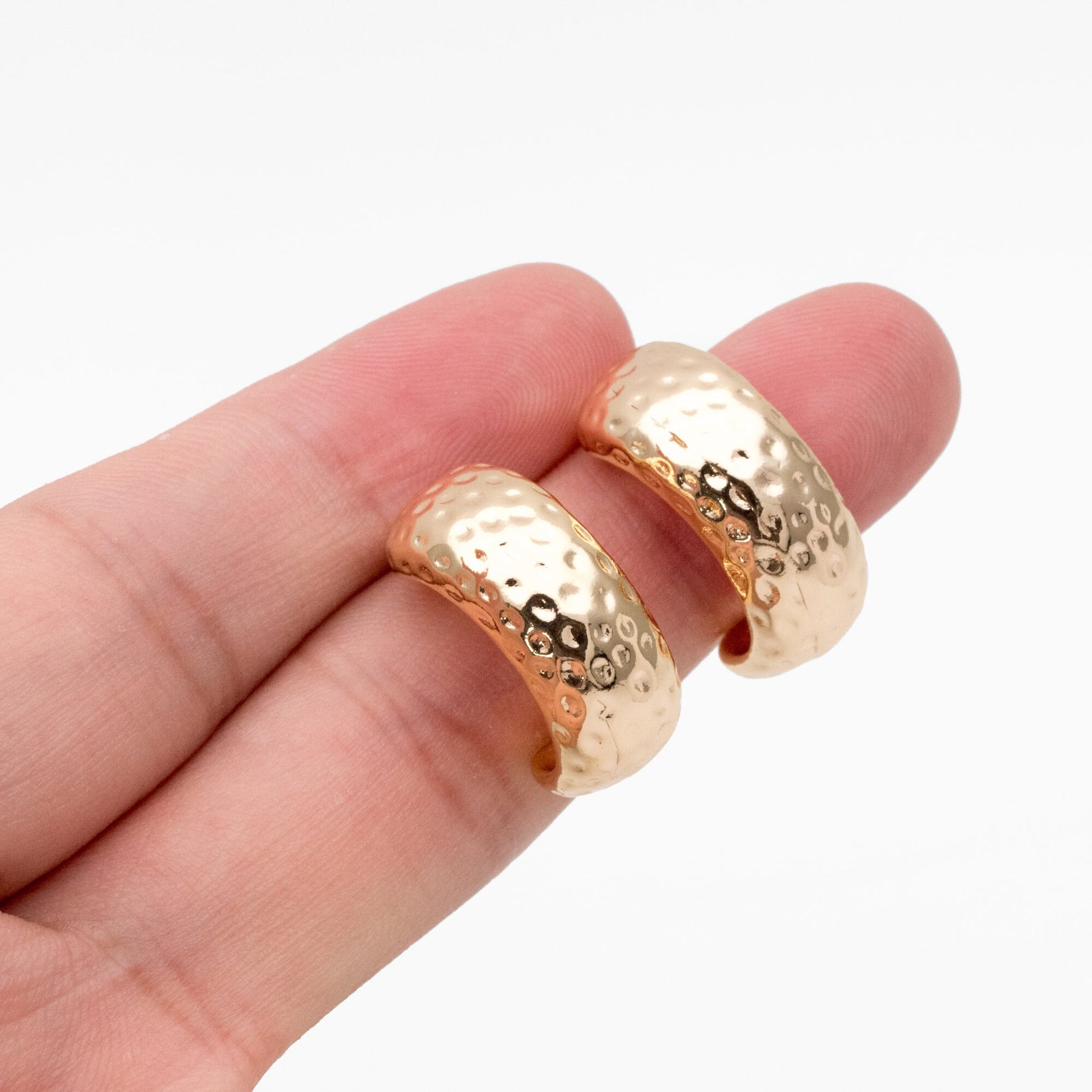 4pcs Gold/ Silver Minimalist C Shape Earring, 18K Gold/ Rhodium plated Brass Ear Posts, Stud Earrings (GB-3958)