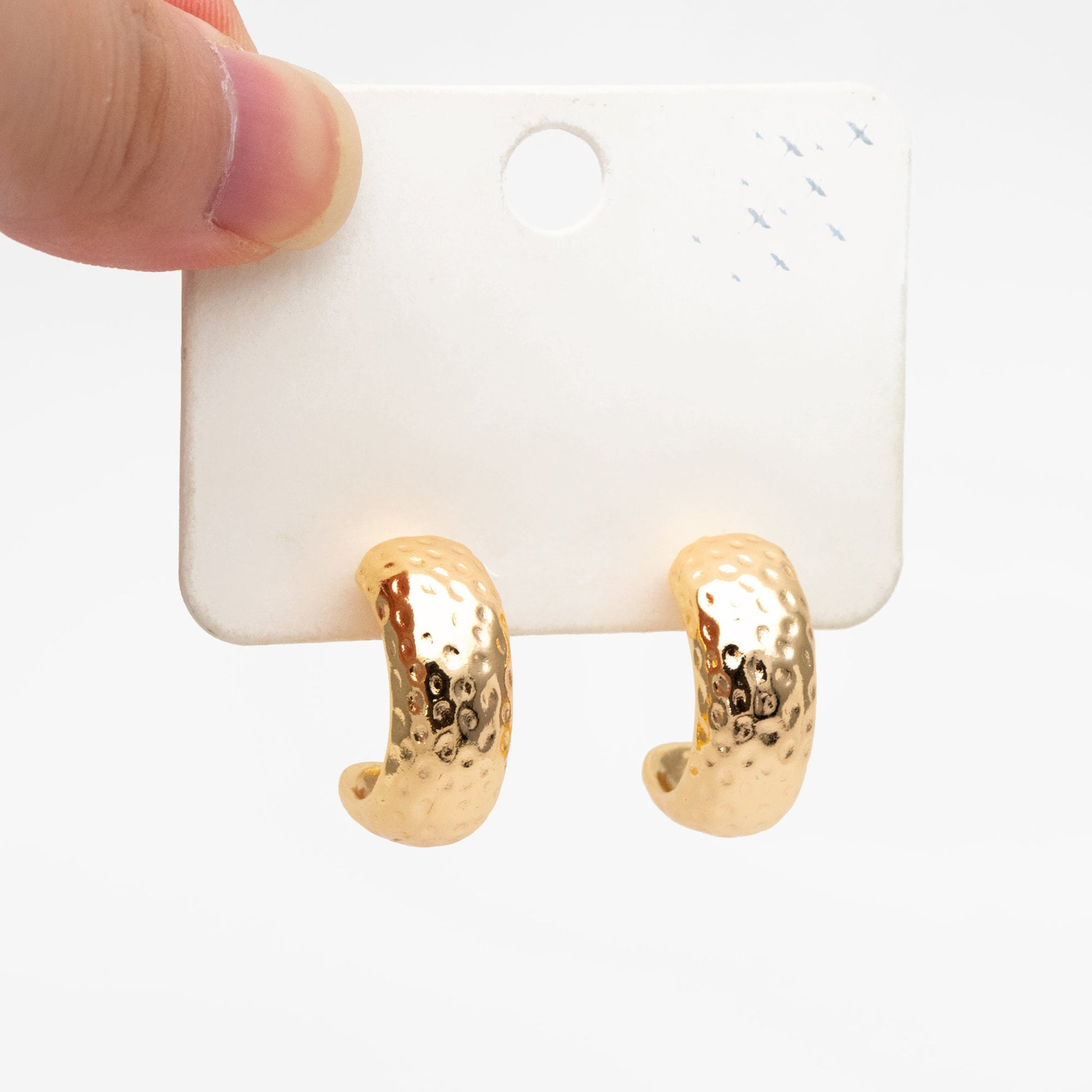 4pcs Gold/ Silver Minimalist C Shape Earring, 18K Gold/ Rhodium plated Brass Ear Posts, Stud Earrings (GB-3958)