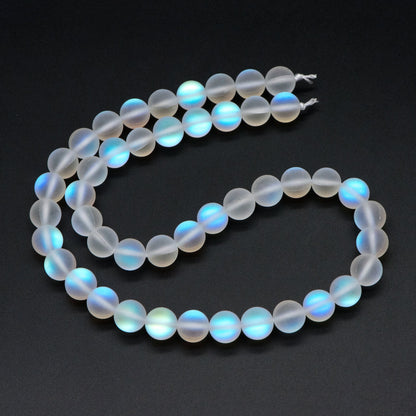 Matte Mystic Mermaid Glass Smooth Round Beads 4/6/8mm, 14.5" Strand (TR-011)