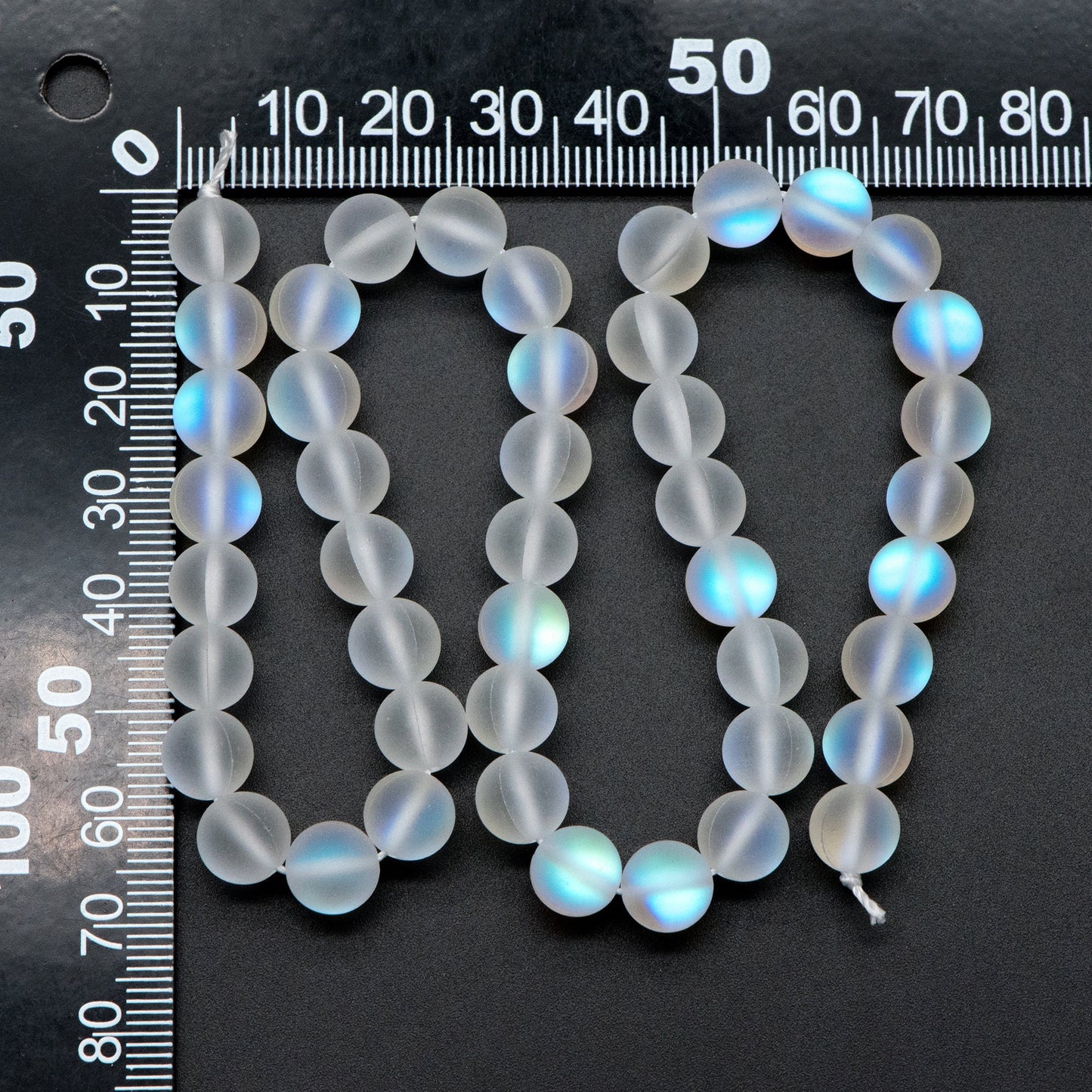 Matte Mystic Mermaid Glass Smooth Round Beads 4/6/8mm, 14.5" Strand (TR-011)