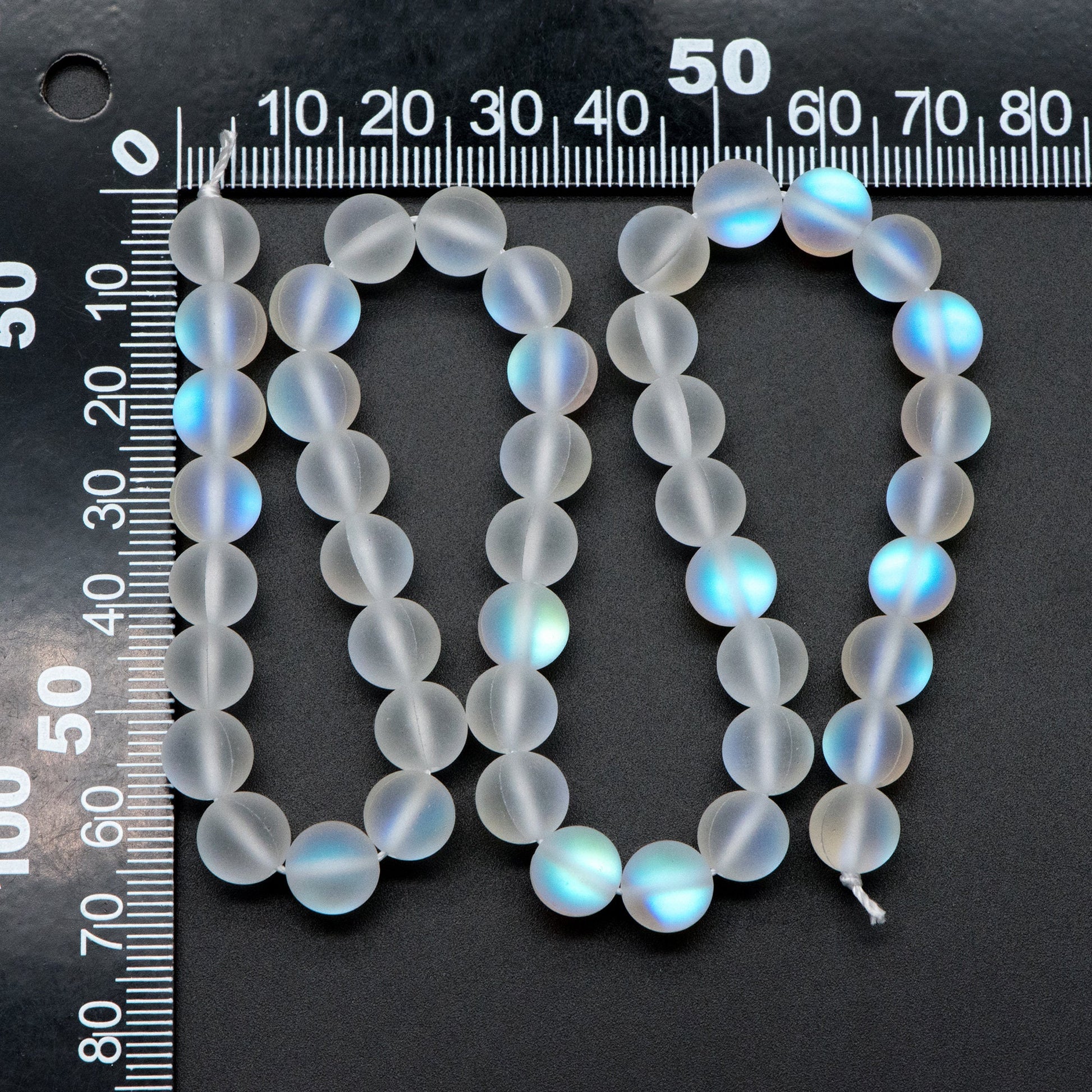 Matte Mystic Mermaid Glass Smooth Round Beads 4/6/8mm, 14.5" Strand (TR-011)