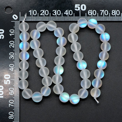 Matte Mystic Mermaid Glass Smooth Round Beads 4/6/8mm, 14.5" Strand (TR-011)