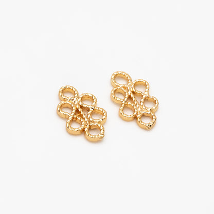 10pcs Gold Filigree Charm 11x6.5mm, Jewelry Making, Diy Material, Jewelry Supplies (GB-114-A)