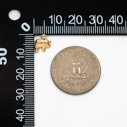 10pcs Gold Elephant Charm Pendant 9x9mm, Earring Findings, Jewelry Making, Diy Material, Jewelry Supplies (GB-2835-E)