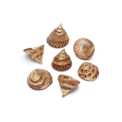 10pcs Natural Shell Charms, Whelk Seashell Charms, Seashell Earrings Pendant (#V1425)