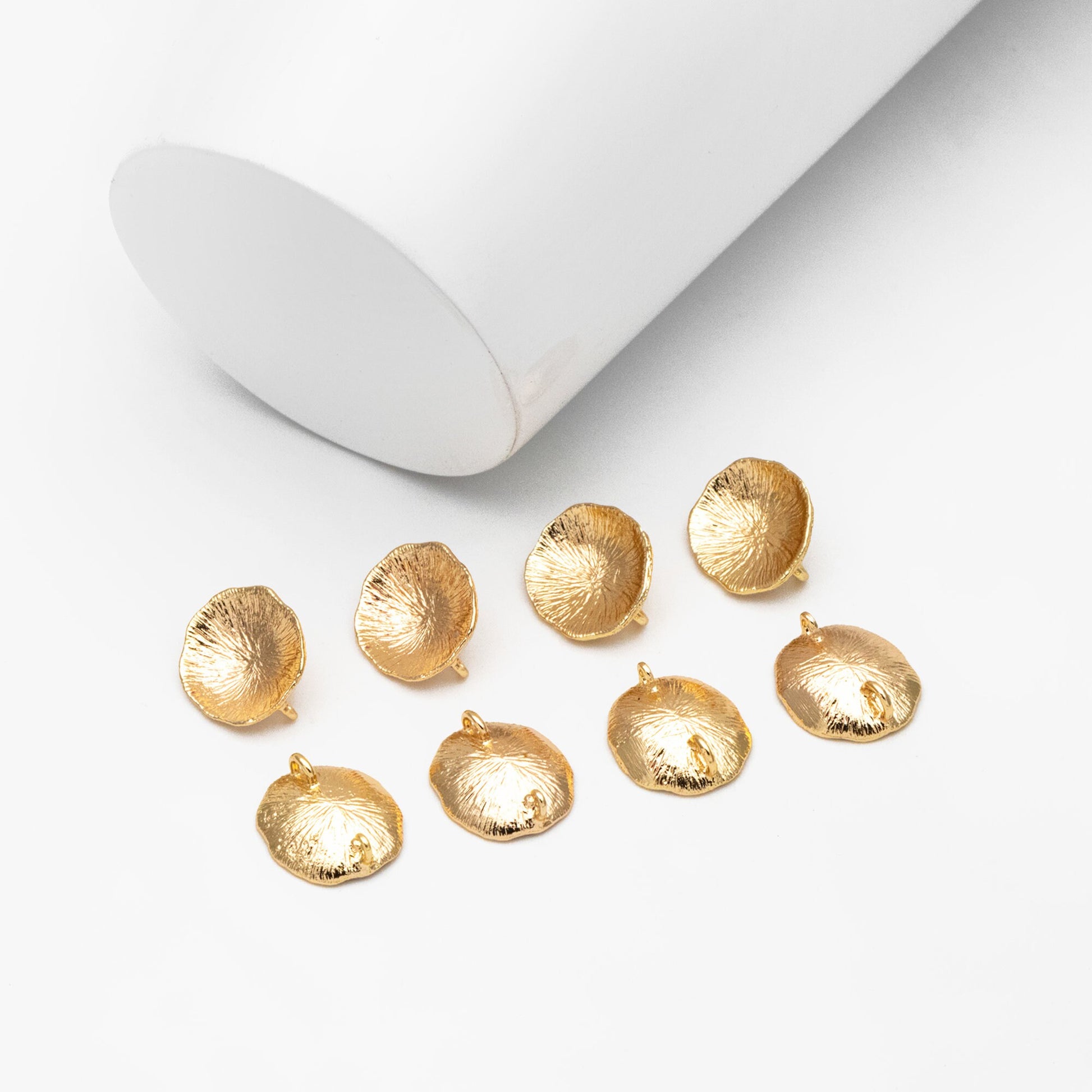 10pcs Gold Lotus Leaf Connectors, 18K Gold plated Brass, Lotus Leaf Charm Connectors (GB-3076-B)