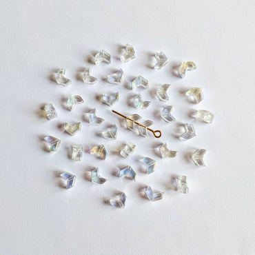 20pcs Crystal Arrows Beads 8mm, Glass Arrows Charm Pendants, Sparkly Transparent Clear AB (TS-132)