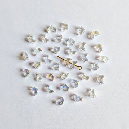 20pcs Crystal Arrows Beads 8mm, Glass Arrows Charm Pendants, Sparkly Transparent Clear AB (TS-132)