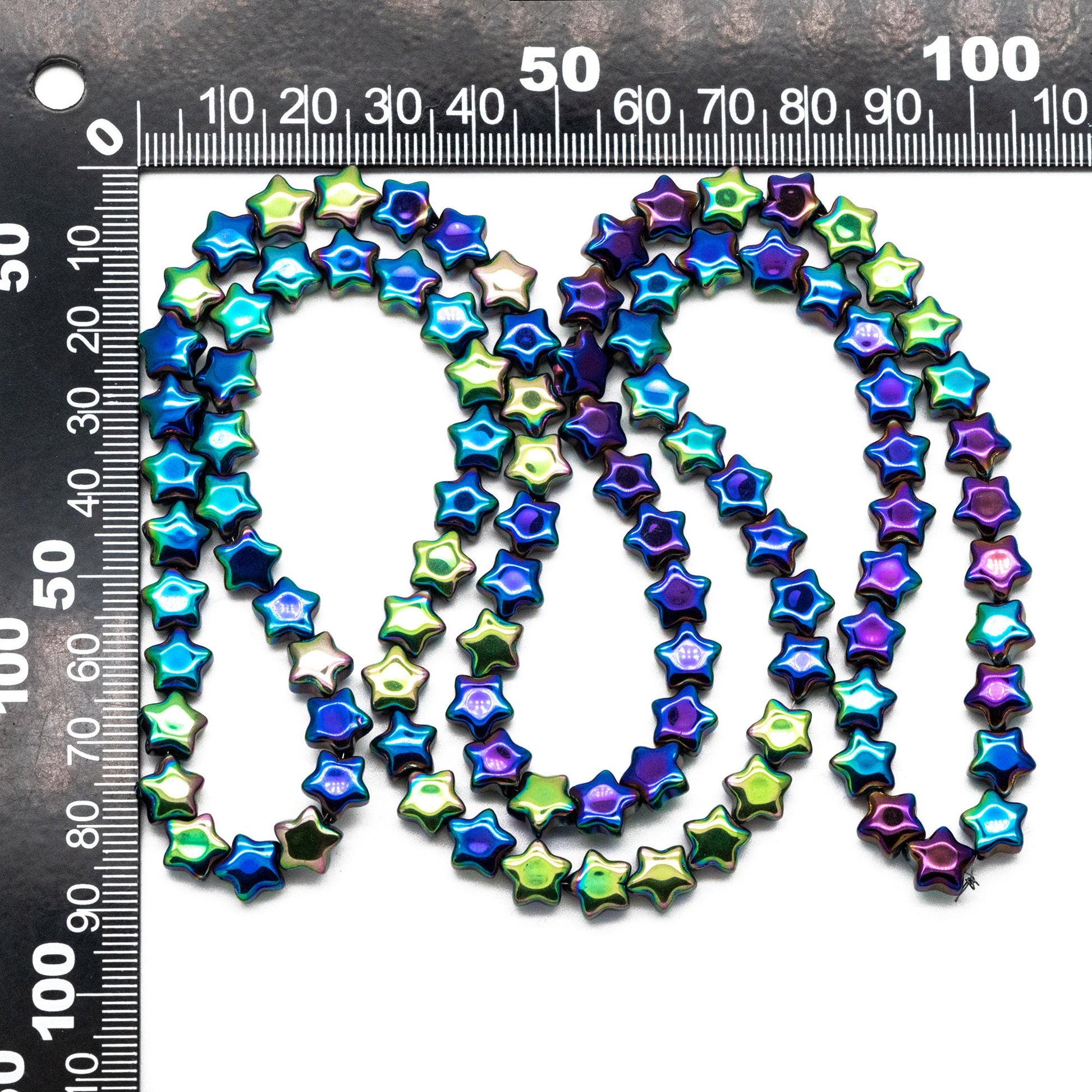 20pcs Sparkly Crystal Star Beads 8mm, Smooth Glass Star Beads (TS-133)