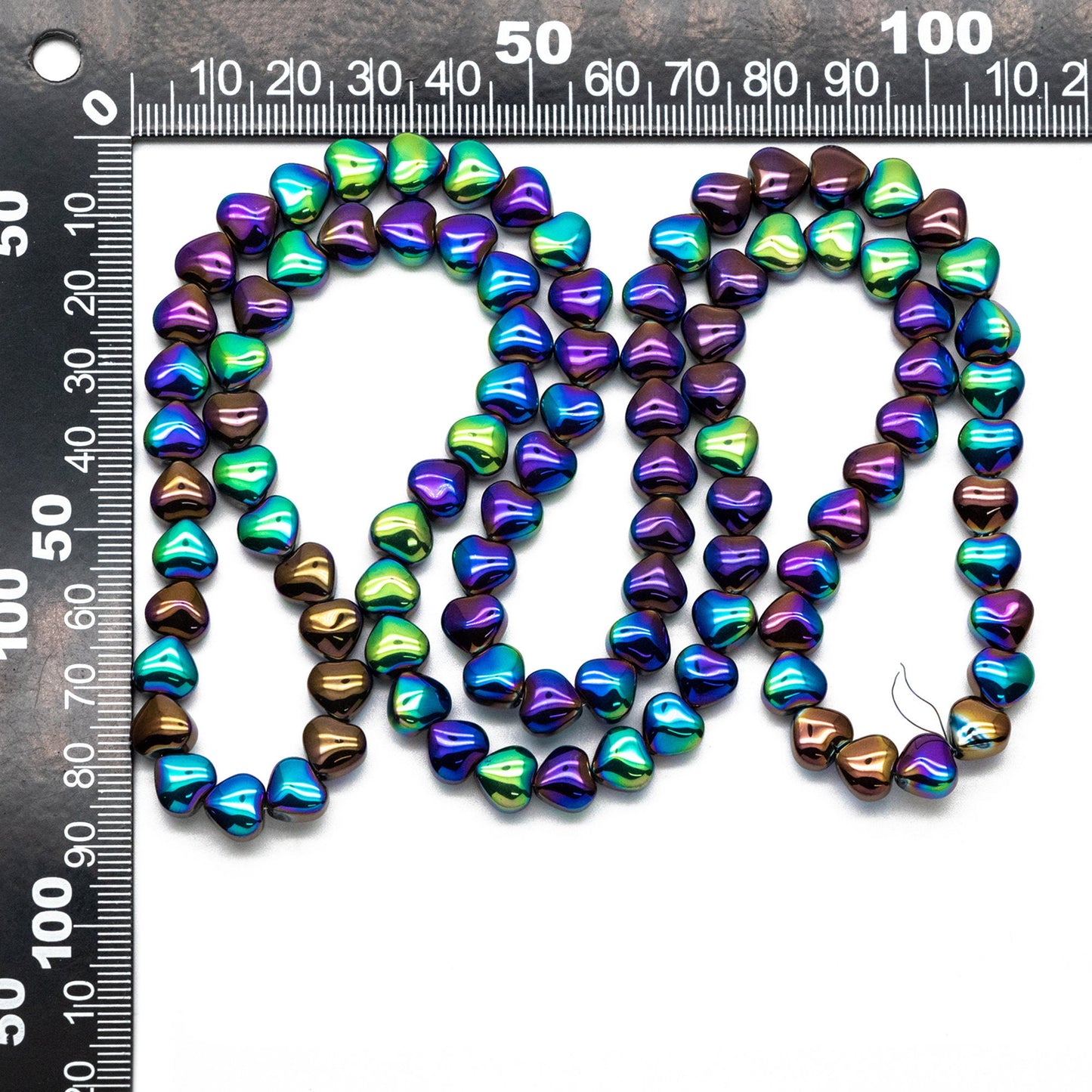 20pcs Sparkly Crystal Heart Beads 8mm, Smooth Glass Heart Beads (TS-134)