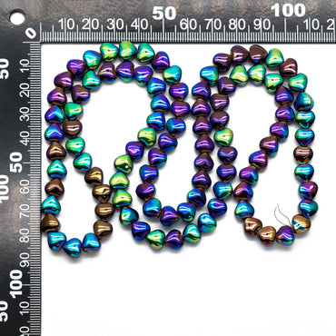 20pcs Sparkly Crystal Heart Beads 8mm, Smooth Glass Heart Beads (TS-134)