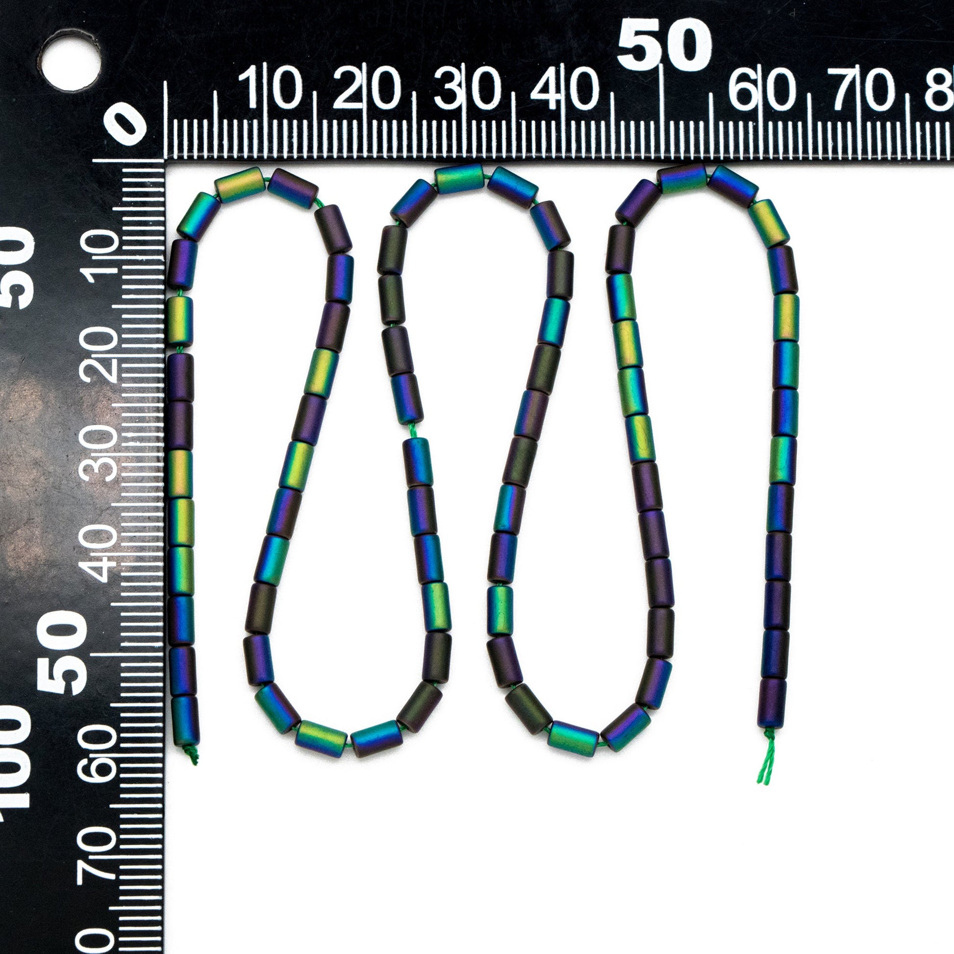 70pcs Frosted Tube Glass beads 5x3mm, Stick Crystal Beads, Multi Colors to Choose (TS-136)