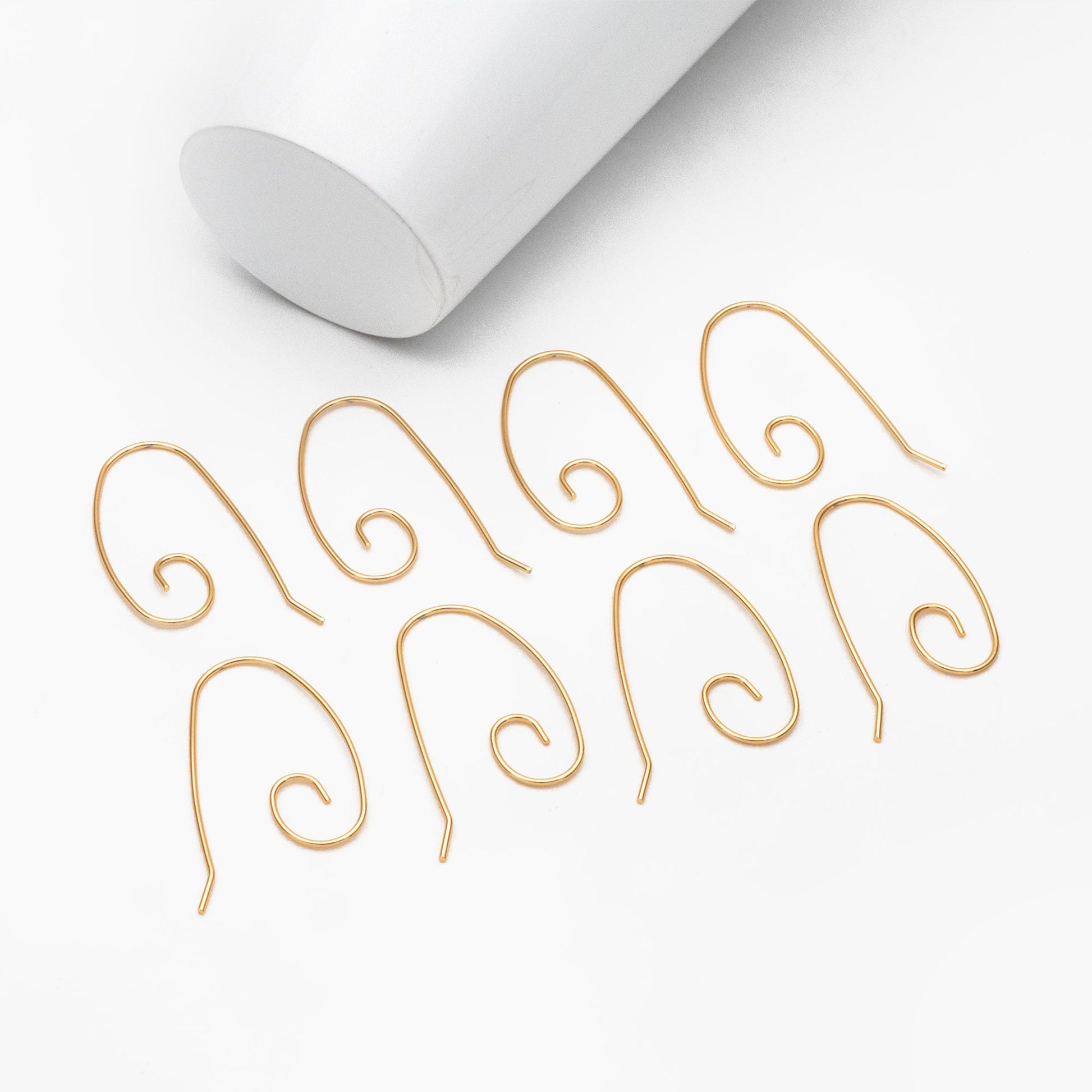 10pcs Gold plated Brass Ear Hooks 36x22mm, Simple Earwires Earring Components (GB-947-E)