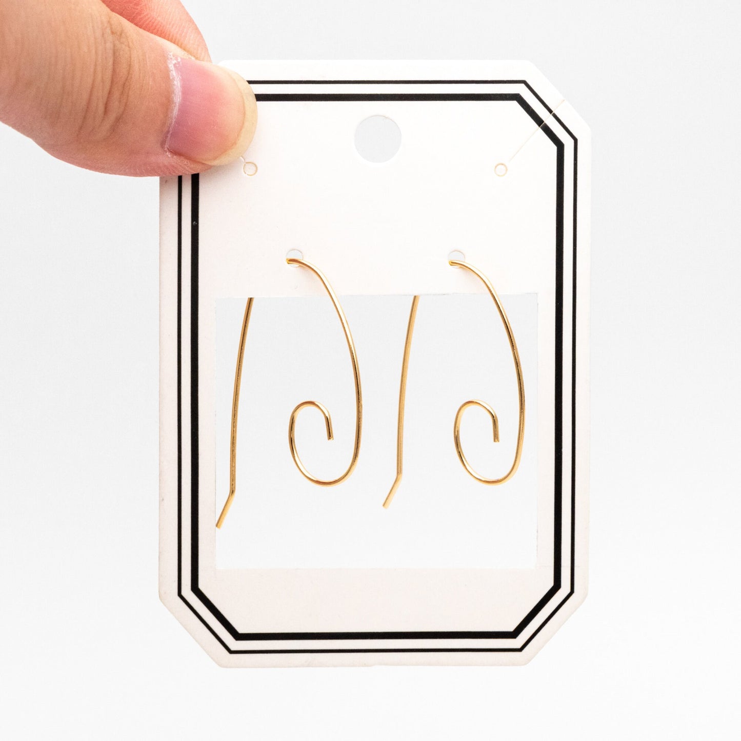 10pcs Gold plated Brass Ear Hooks 36x22mm, Simple Earwires Earring Components (GB-947-E)