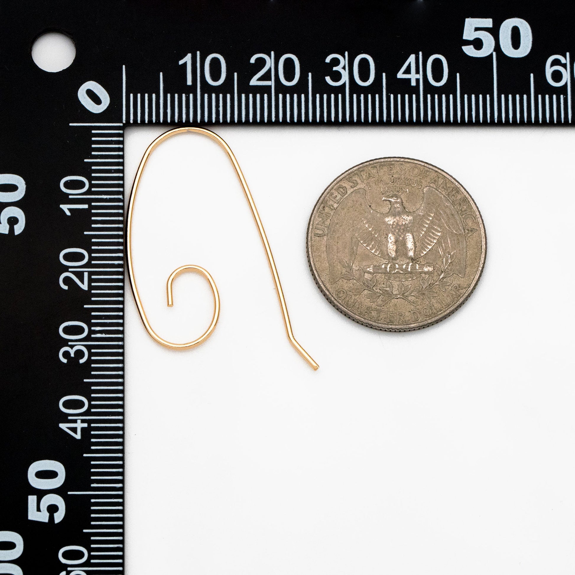 10pcs Gold plated Brass Ear Hooks 36x22mm, Simple Earwires Earring Components (GB-947-E)