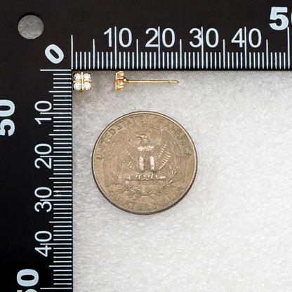 10pcs CZ Pave Square Earring Posts 5mm, Real Gold Plated Brass, Geometric Earring Studs (#GB-4002)