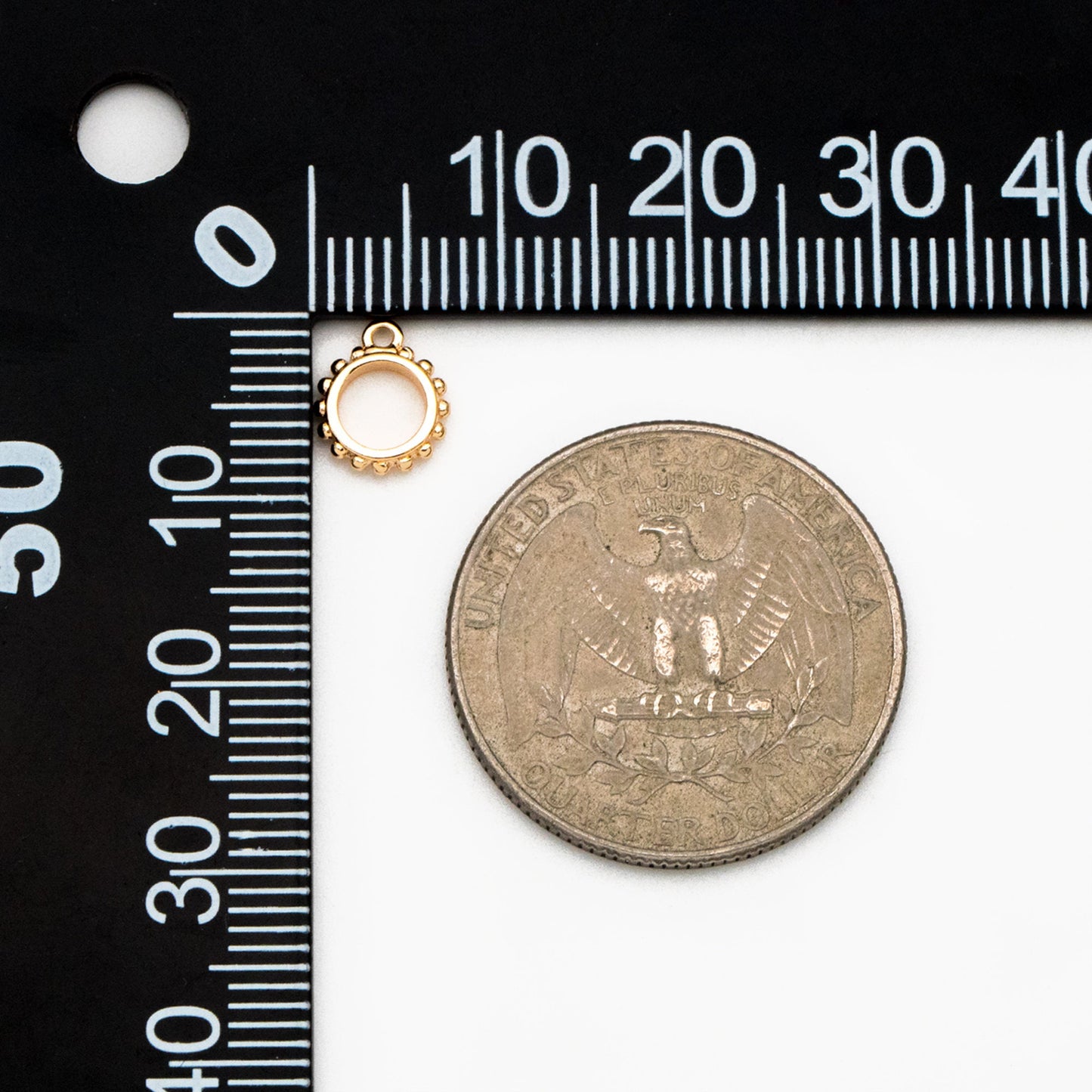 10pcs Gold Bail Beads, Bail Charm Holder Spacer with Loop, Tube Bails, Cord Bails, Slider Bails, Spacer Ring (GB-1328-A)