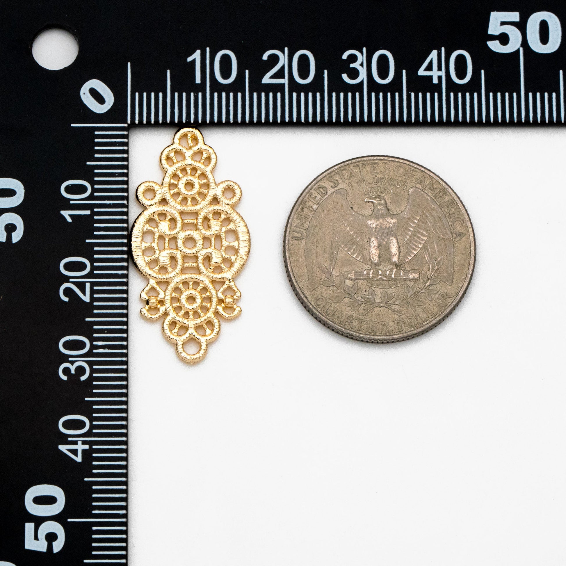 10pcs Gold Filigree Charm, Hollow Lace Pendants, Earring Findings, Jewelry Making, Diy Material, Jewelry Supplies (GB-3955)