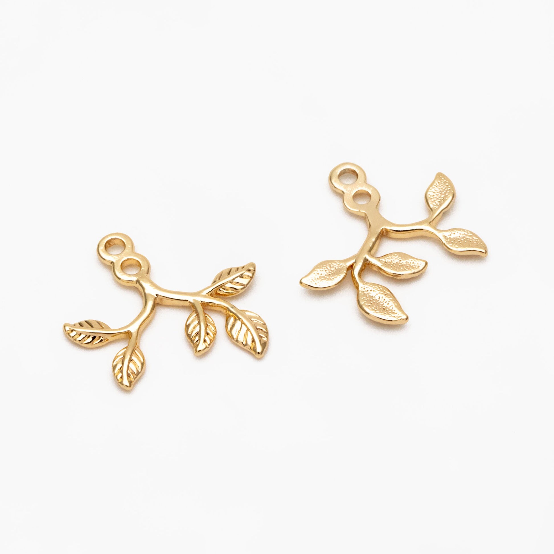 10pcs Gold Tiny Leaf Charm, Earring Findings, Jewelry Making, Diy Material, Jewelry Supplies (GB-3980)