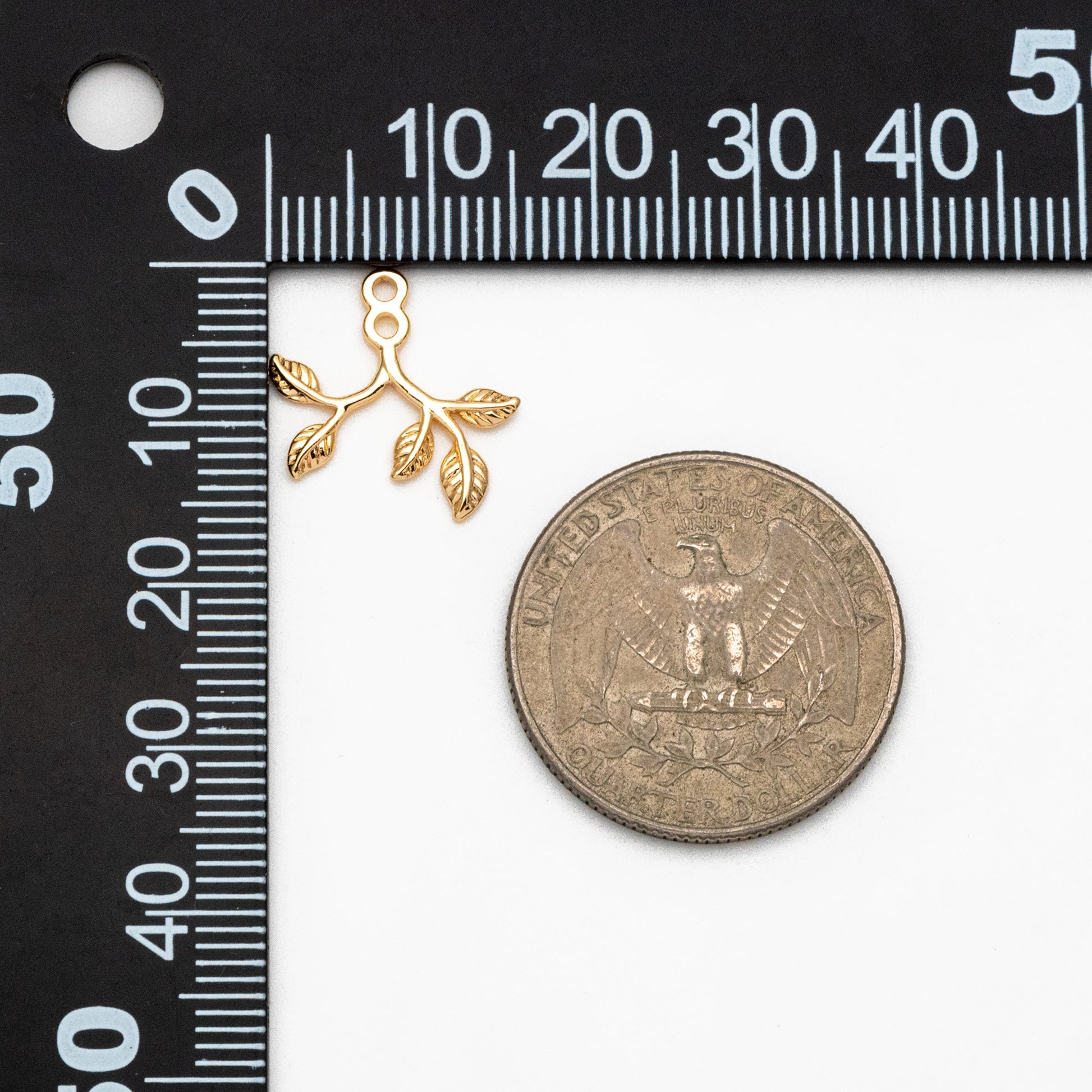 10pcs Gold Tiny Leaf Charm, Earring Findings, Jewelry Making, Diy Material, Jewelry Supplies (GB-3980)