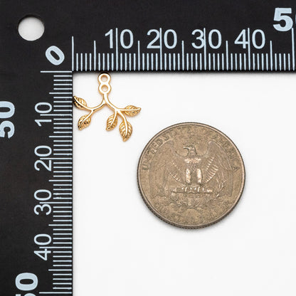 10pcs Gold Tiny Leaf Charm, Earring Findings, Jewelry Making, Diy Material, Jewelry Supplies (GB-3980)
