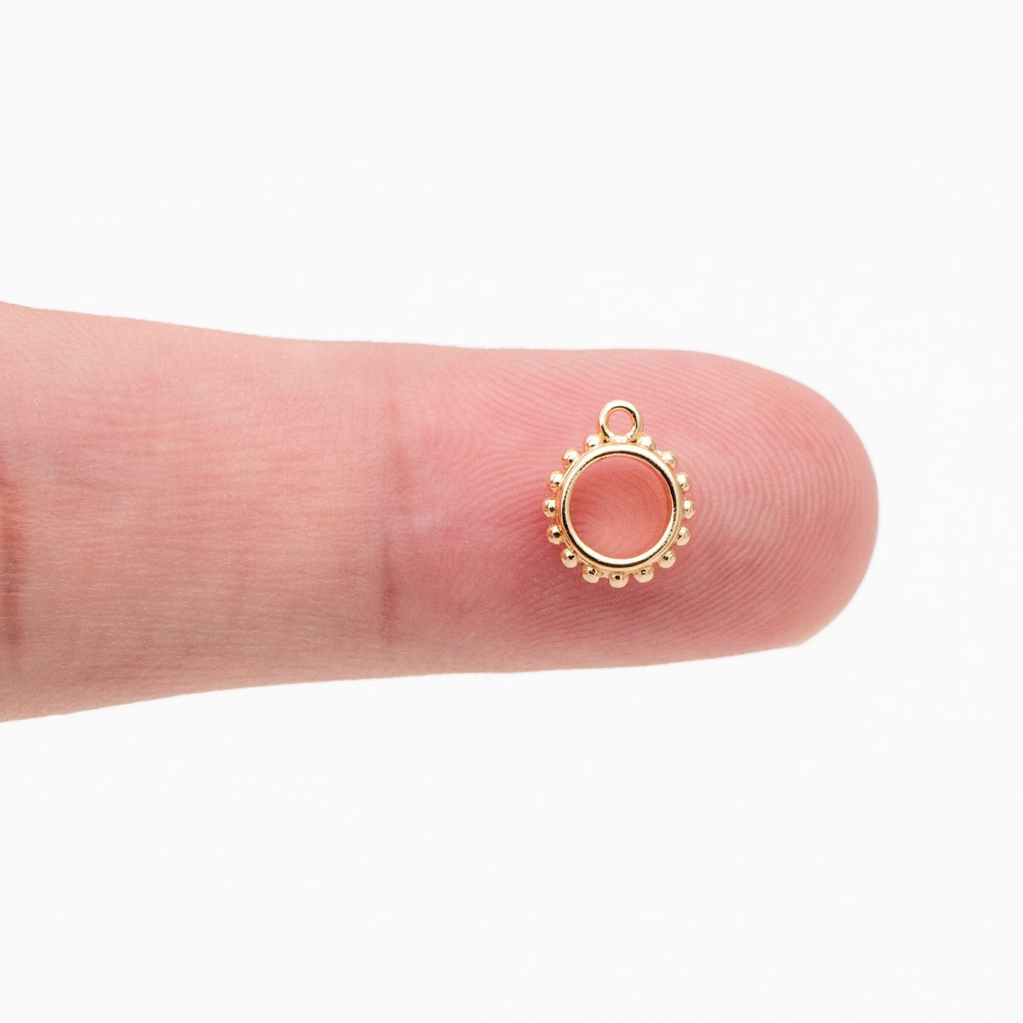 10pcs Gold Bail Beads, Bail Charm Holder Spacer with Loop, Tube Bails, Cord Bails, Slider Bails, Spacer Ring (GB-1328-A)