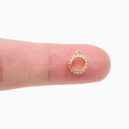 10pcs Gold Bail Beads, Bail Charm Holder Spacer with Loop, Tube Bails, Cord Bails, Slider Bails, Spacer Ring (GB-1328-A)