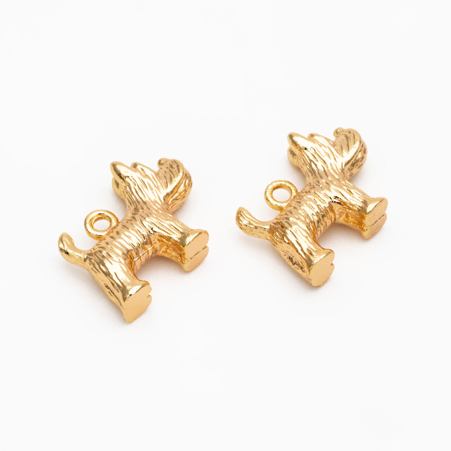 10pcs Gold 3D Dog Charm, Jewelry Making, Diy Material, Jewelry Supplies (GB-3940)