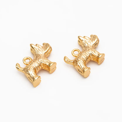 10pcs Gold 3D Dog Charm, Jewelry Making, Diy Material, Jewelry Supplies (GB-3940)
