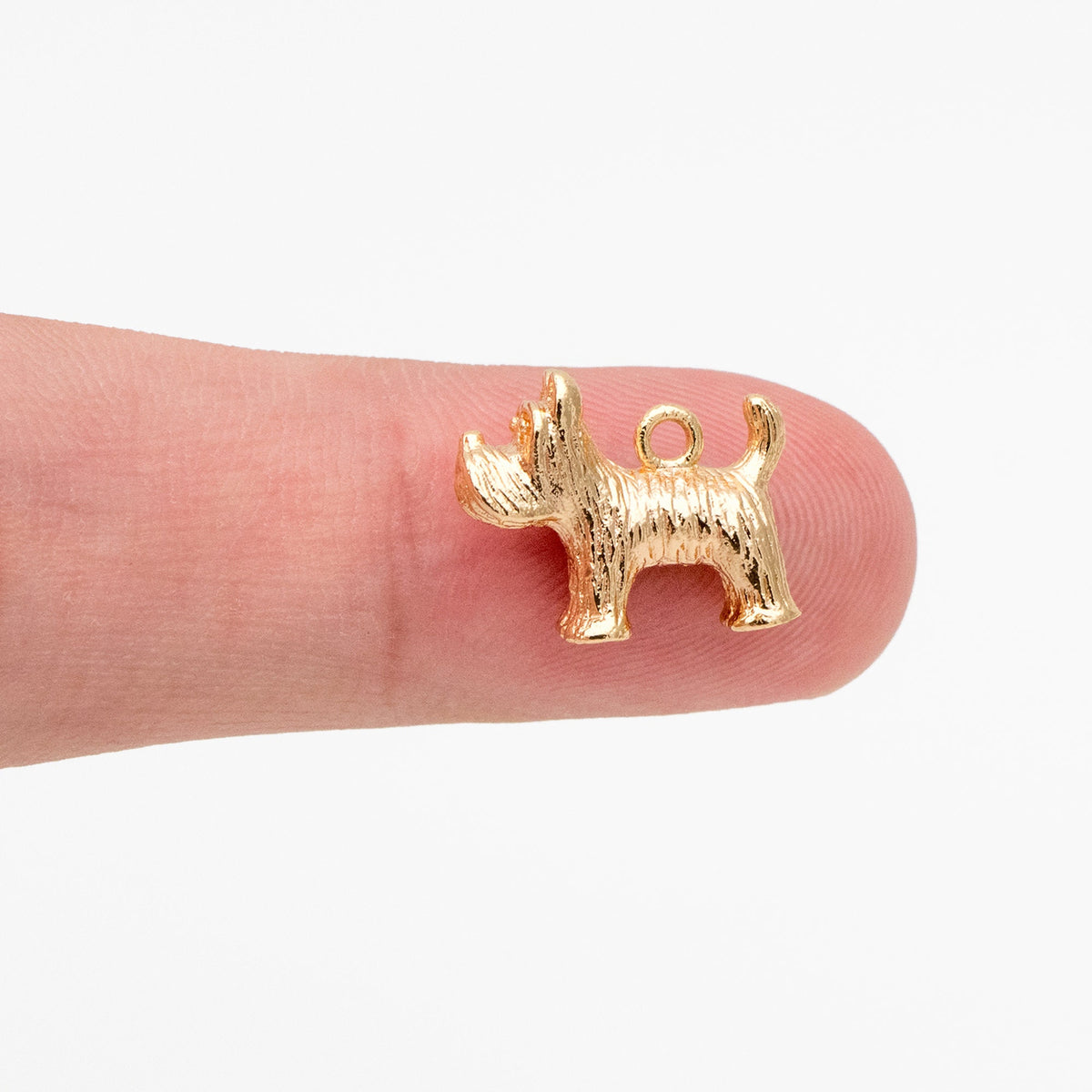 10pcs Gold 3D Dog Charm, Jewelry Making, Diy Material, Jewelry Supplies (GB-2668-G)