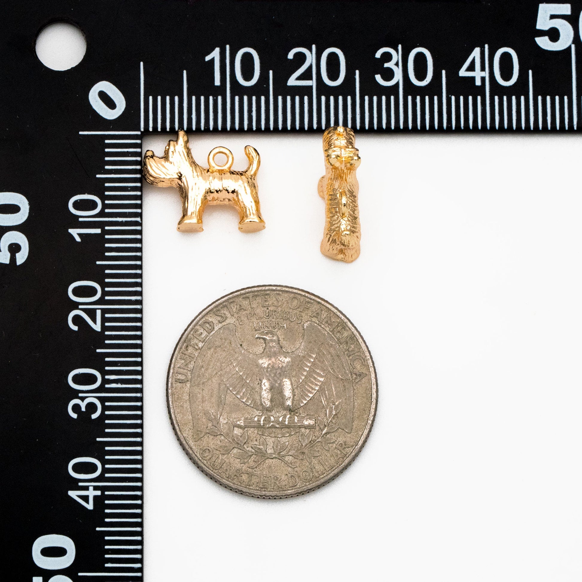 10pcs Gold 3D Dog Charm, Jewelry Making, Diy Material, Jewelry Supplies (GB-3940)