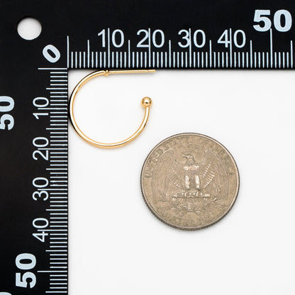 10pcs Gold Round Circle Ear Posts 20mm, Gold plated Brass, Minimalist Geometric Hoop Stud Earrings (GB-3949)