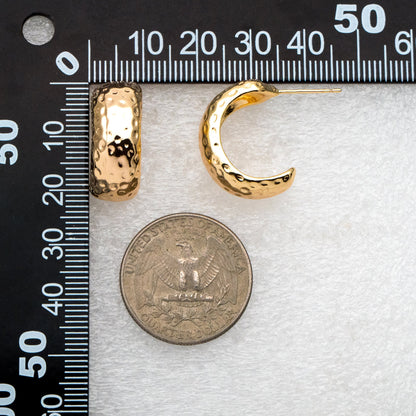 4pcs Gold/ Silver Minimalist C Shape Earring, 18K Gold/ Rhodium plated Brass Ear Posts, Stud Earrings (GB-3958)